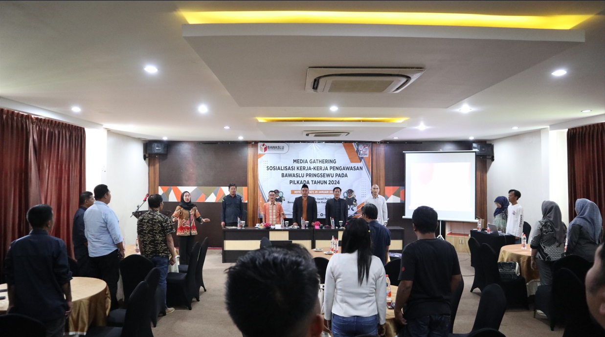 Foto Media Gathering Sosialisasi Kerja-Kerja Pengawasan Bawaslu Pringsewu pada Pilkada Tahun 2024