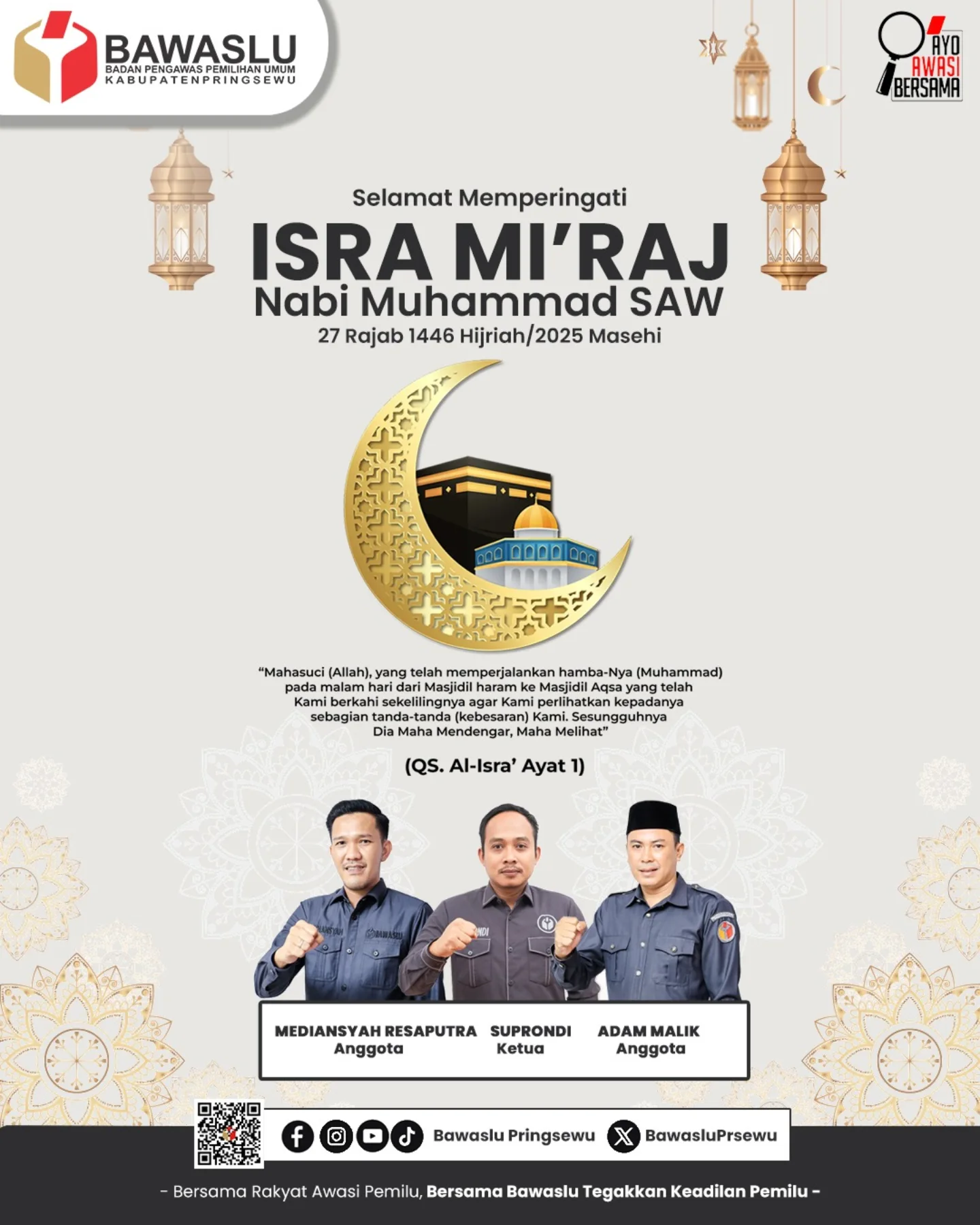 Foto memperingati Isra Mi’raj Nabi Muhammad SAW 27 Rajab 1446 H / 2025 M