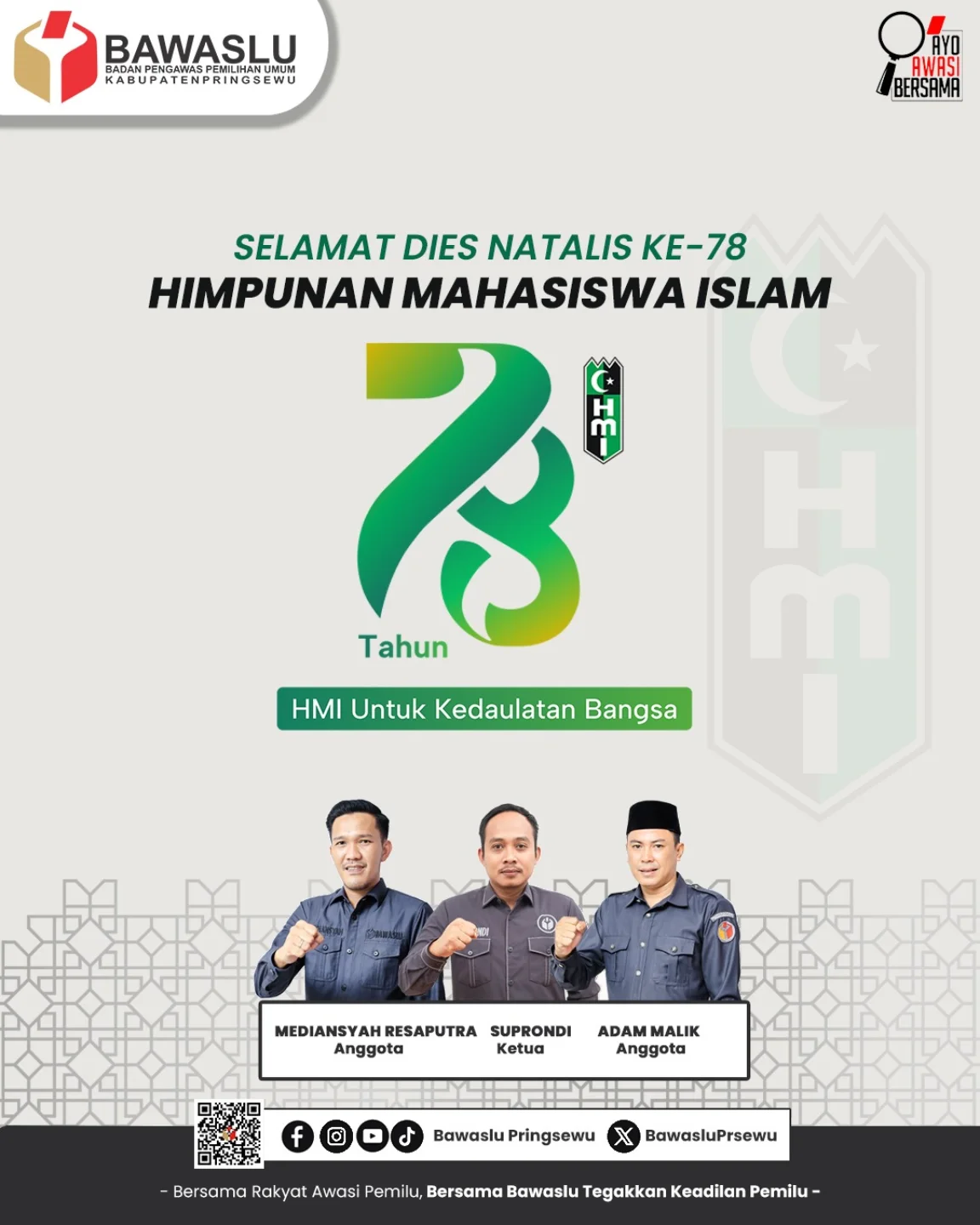 Selamat Dies Natalis ke-78 Tahun kepada Himpunan Mahasiswa Islam (HMI)