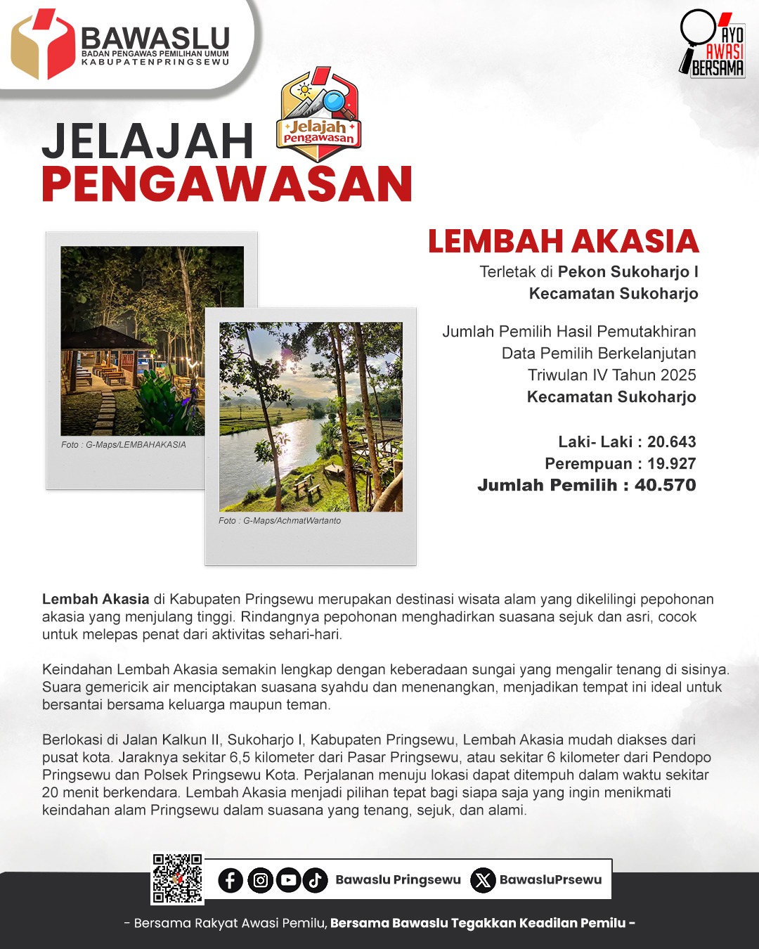 Lembah Akasia merupakan destinasi wisata alam yang dikelilingi pepohonan akasia yang menjulang tinggi. 