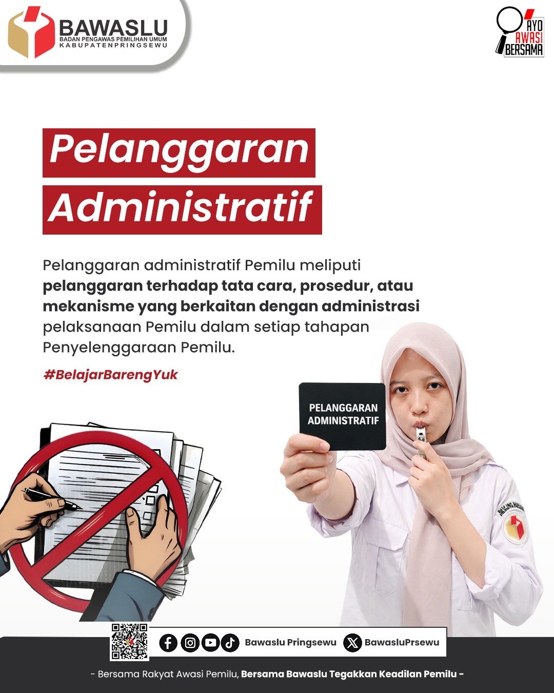 Mengenal Pelanggaran Administratif Pemilu dan Mekanisme Penyelesaiannya ! #BelajarBarengYuk