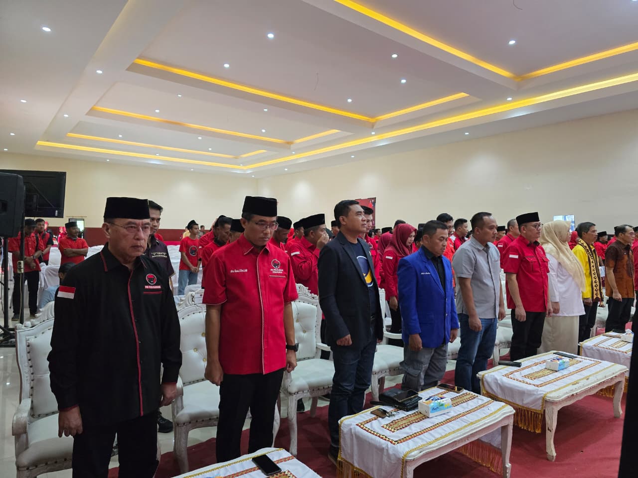 Kolaborasi dalam Penguatan Demokrasi, Bawaslu Pringsewu Hadiri Munsancab PDI Perjuangan