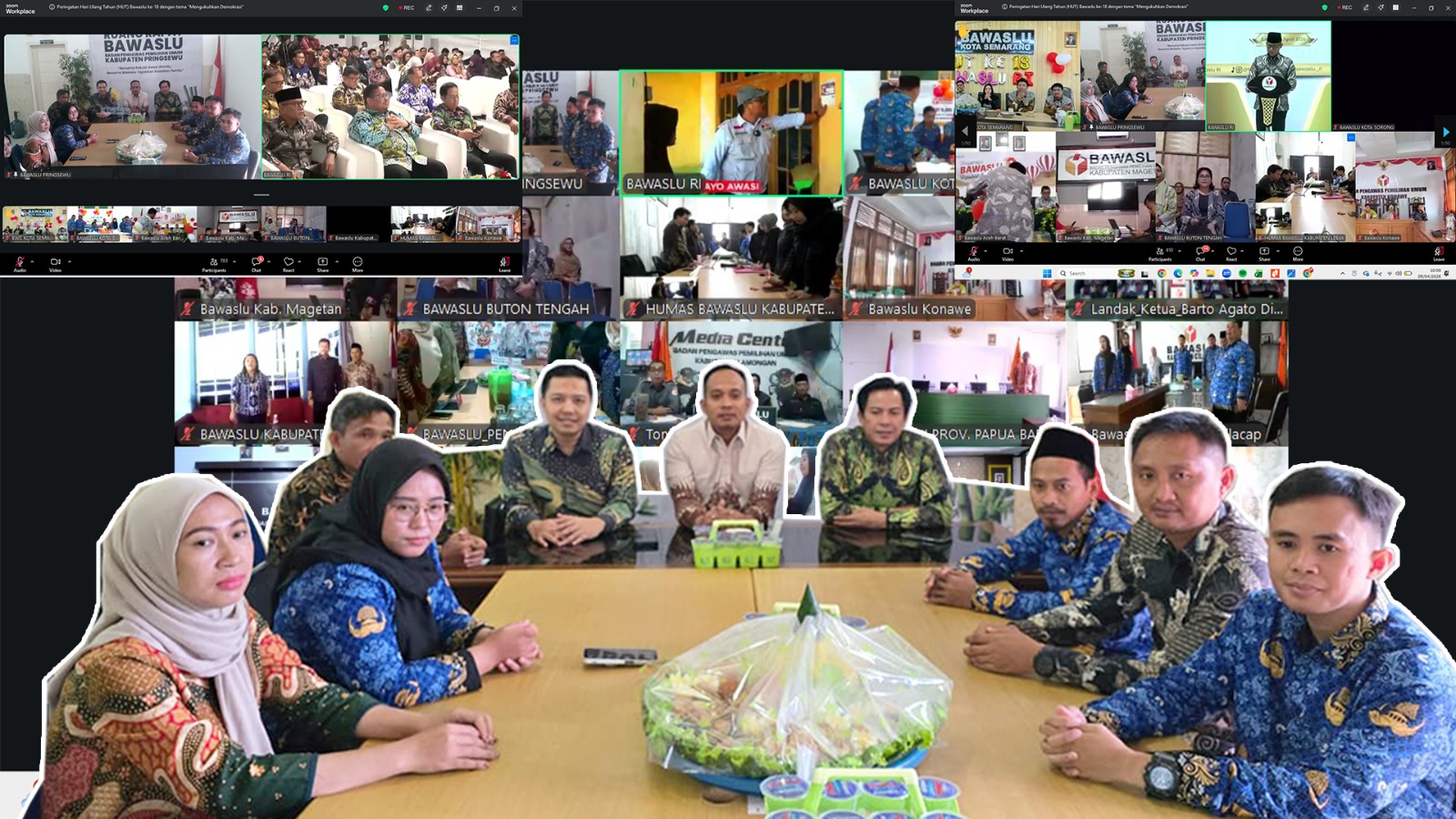 Bawaslu Pringsewu Ikuti Rangkaian HUT ke-18 Bawaslu RI Secara Daring