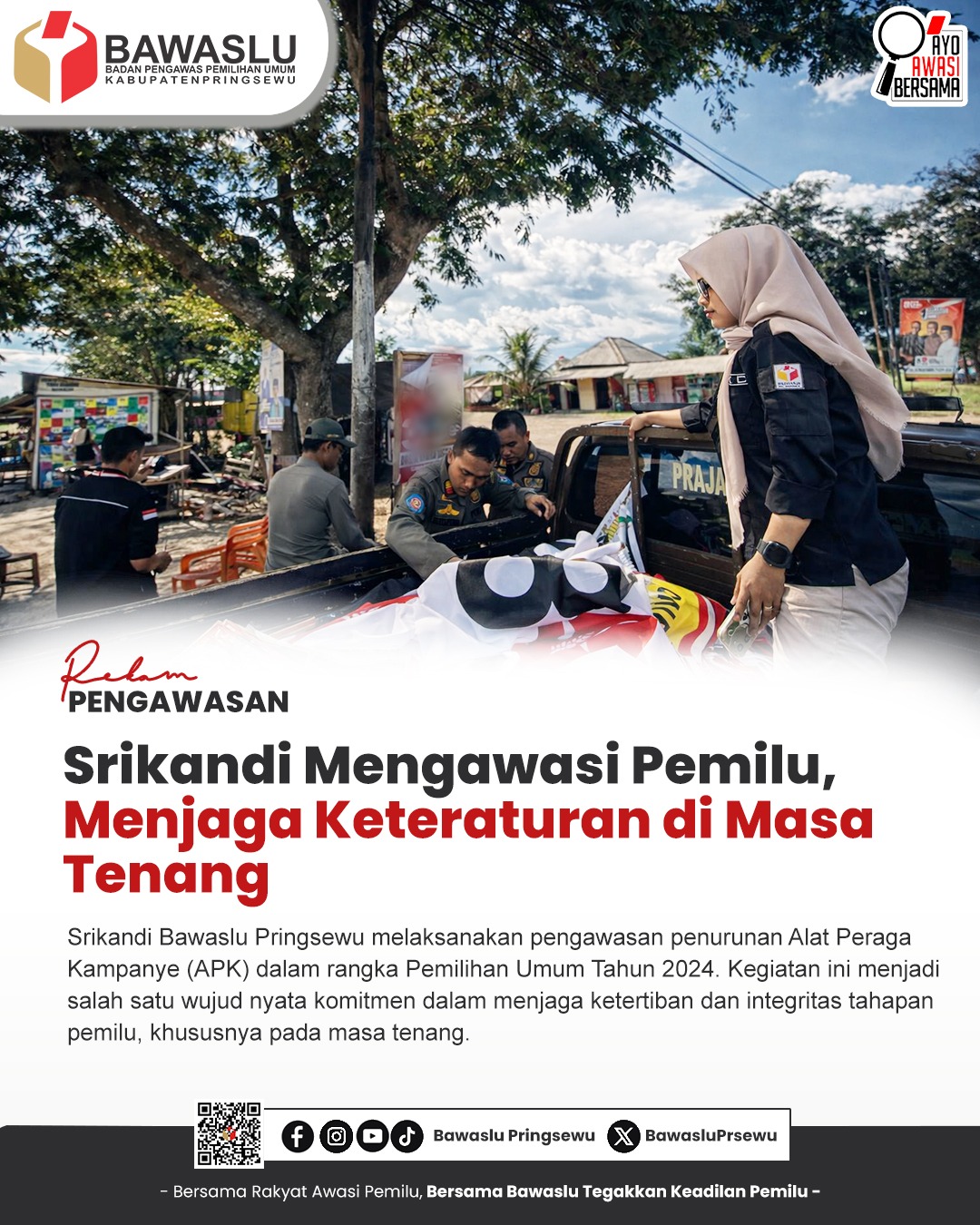 Rekam Pengawasan: Srikandi Mengawasi Pemilu, Menjaga Keteraturan di Masa Tenang