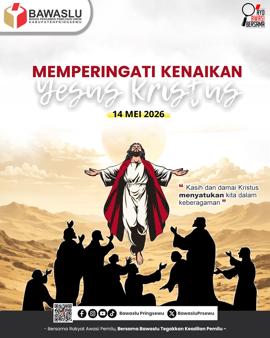 Bawaslu Kabupaten Pringsewu Ucapkan Selamat Memperingati Kenaikan Yesus Kristus