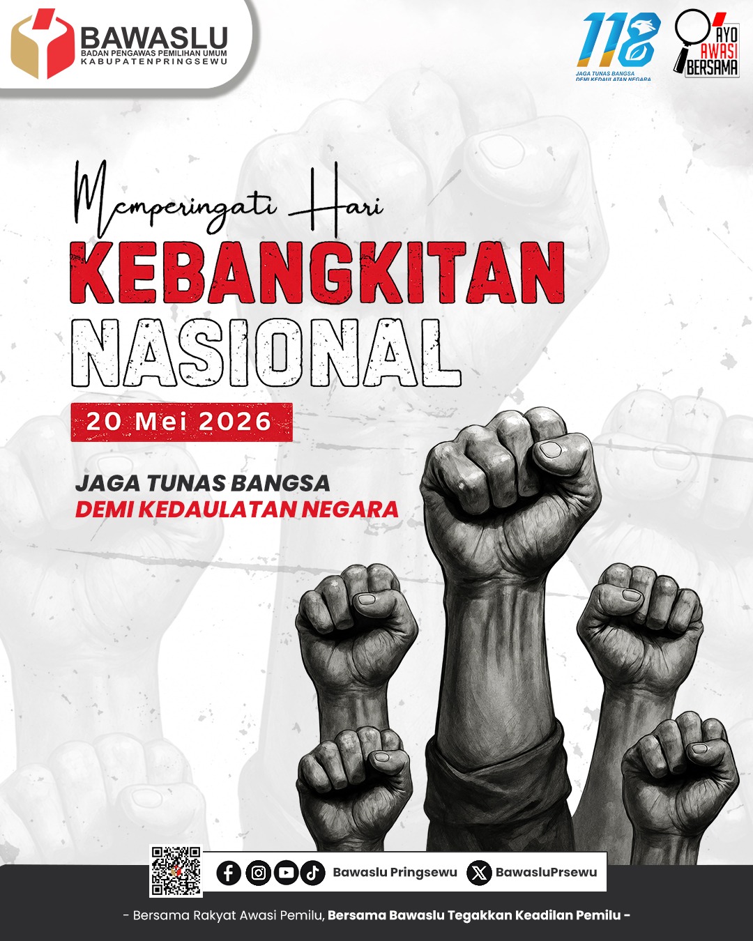 Bawaslu Kabupaten Pringsewu Peringati Hari Kebangkitan Nasional 2026, Teguhkan Komitmen Mengawal Demokrasi