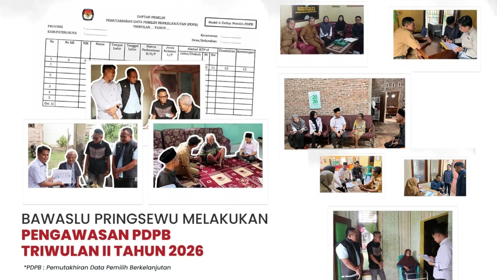 Bawaslu Kabupaten Pringsewu Laksanakan Pengawasan PDPB Triwulan II Tahun 2026