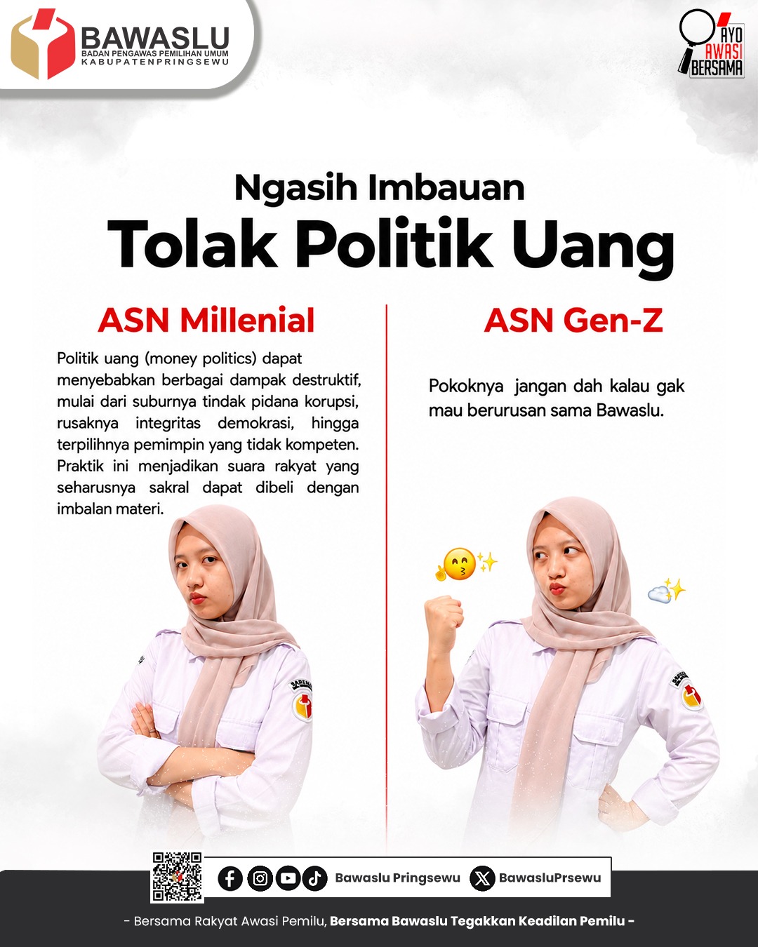 Generasi Boleh Berbeda, Pesannya Tetap Sama: Tolak Politik Uang