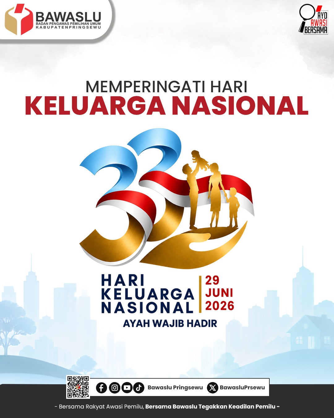 Peringati Hari Keluarga Nasional 2026, Bawaslu Pringsewu Ajak Perkuat Peran Keluarga untuk Indonesia Maju
