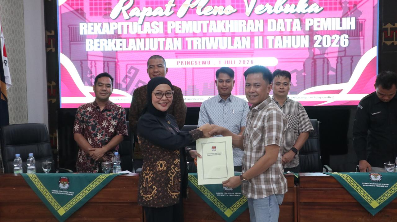 Pengawasan Rapat Pleno Terbuka PDPB Triwulan II, Bawaslu Pringsewu Sampaikan Sejumlah Rekomendasi