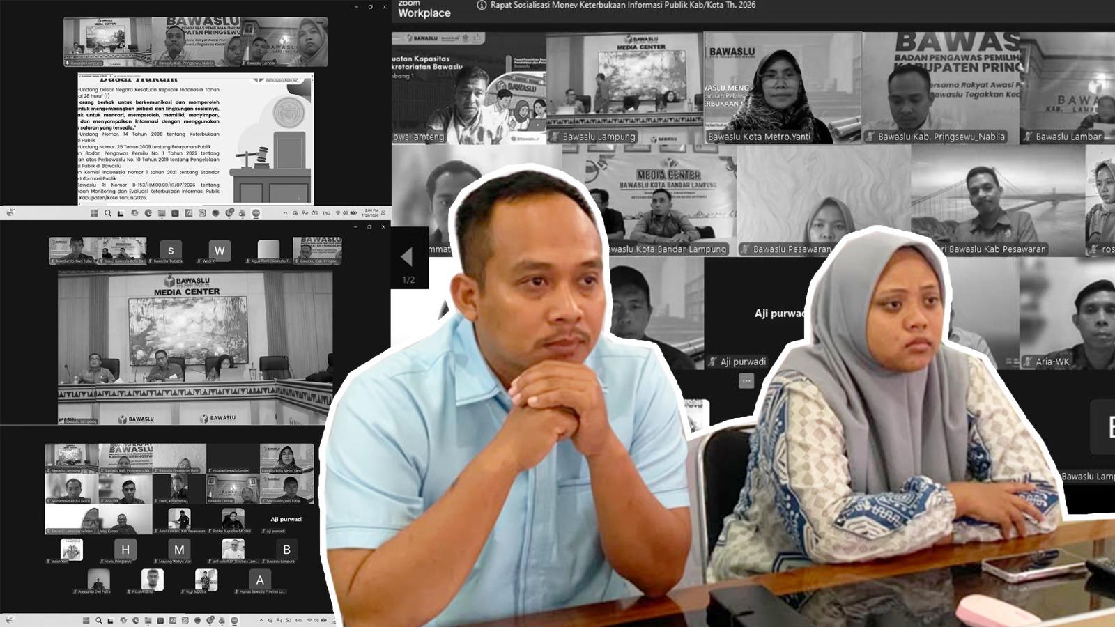 Perkuat Kualitas Layanan Informasi Publik, Bawaslu Pringsewu Ikuti Sosialisasi Monev Keterbukaan Informasi Publik Tahun 2026