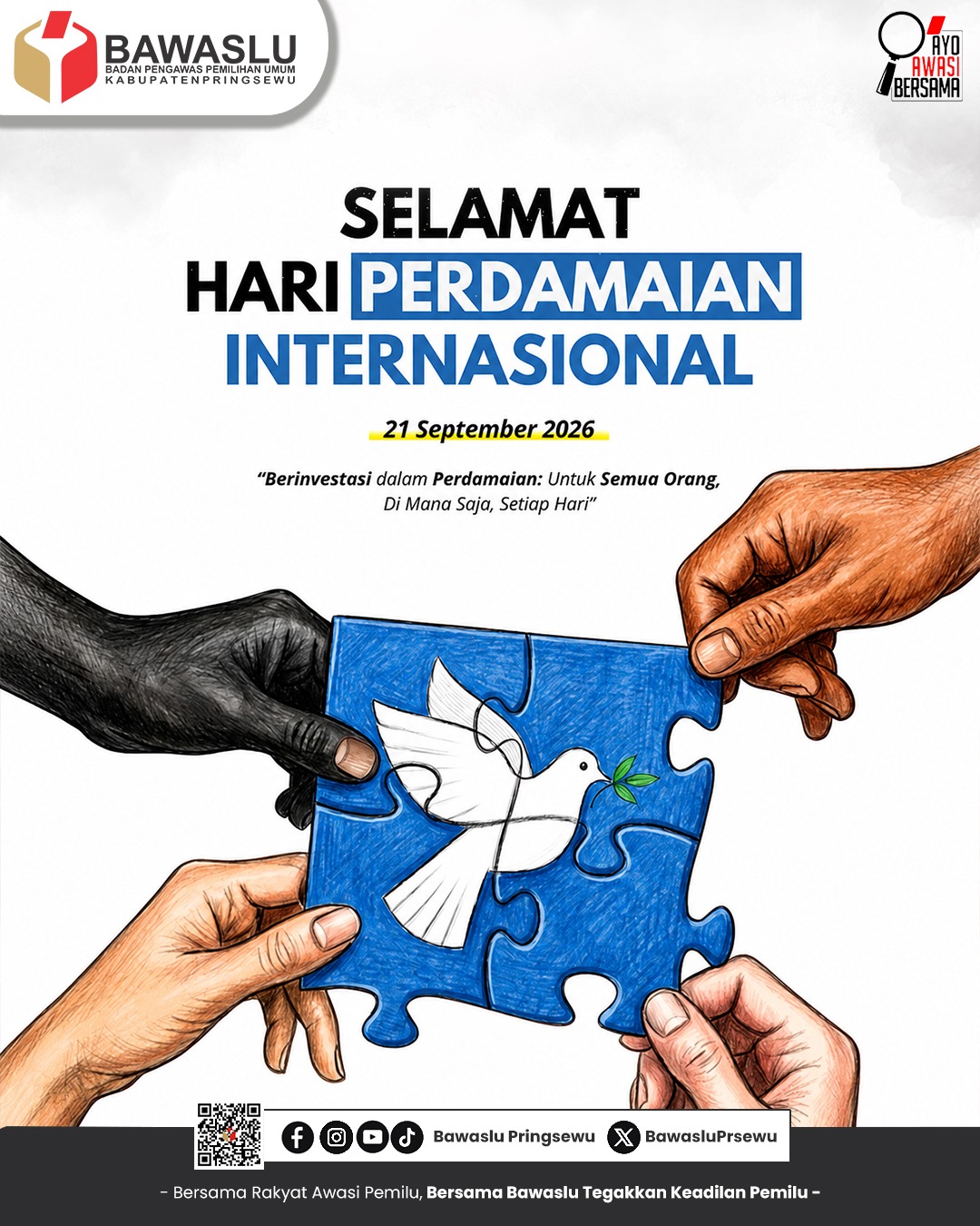 Bawaslu Kabupaten Pringsewu Ucapkan Selamat Hari Perdamaian Internasional 2026