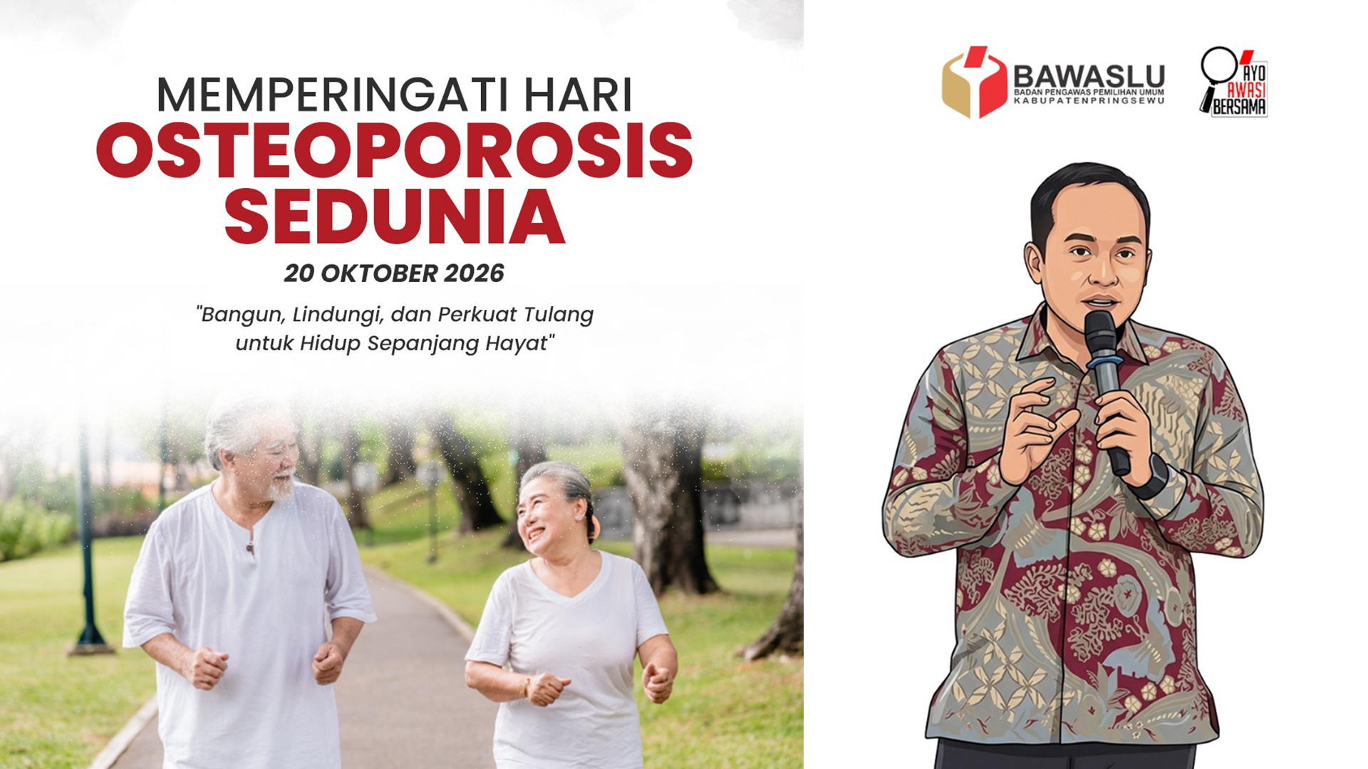 Ketua Bawaslu Pringsewu Suprondi Ajak Masyarakat Jaga Kesehatan Tulang pada Hari Osteoporosis Sedunia 2026