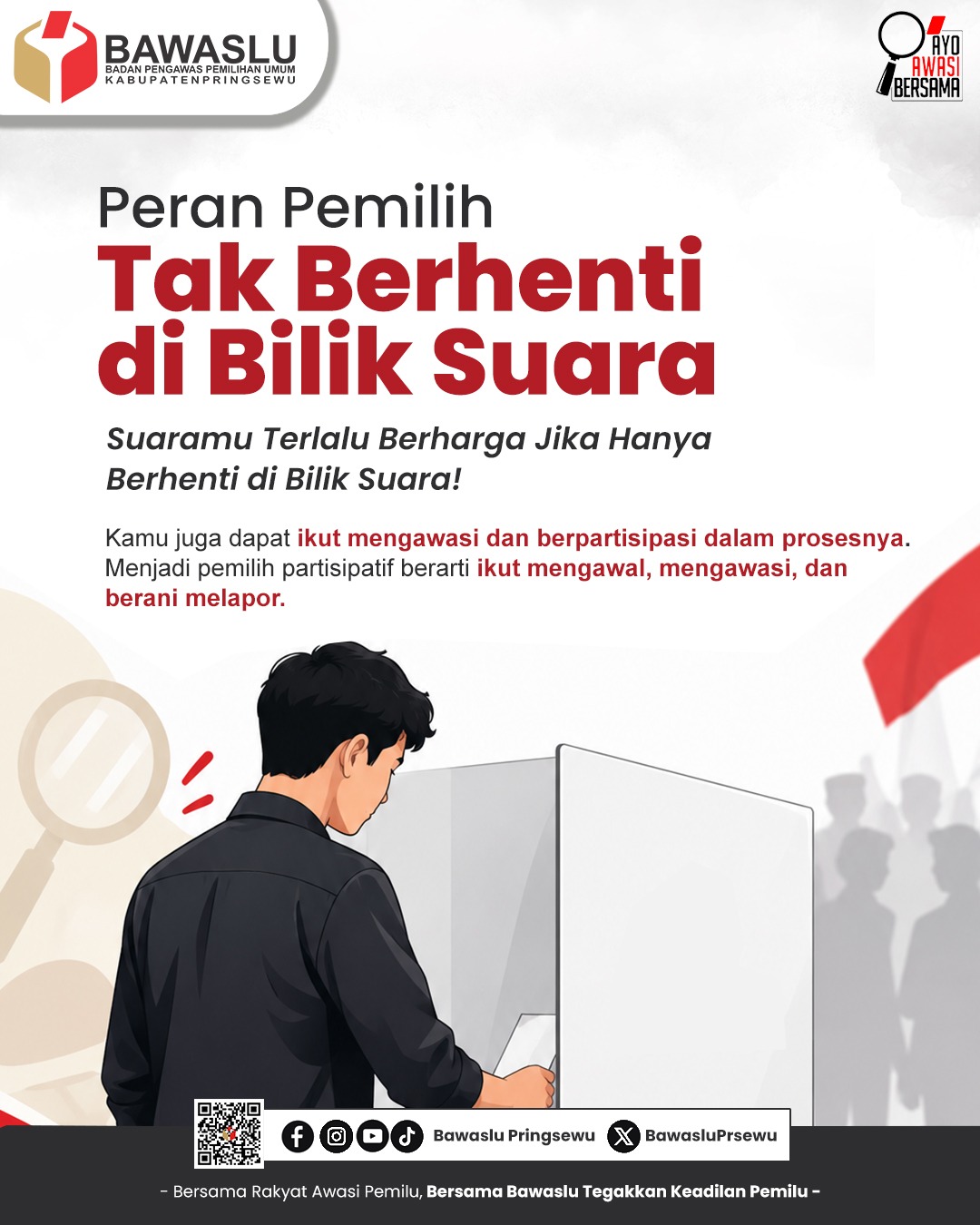 Bawaslu Pringsewu Ajak Masyarakat Aktif Mengawasi Pemilu, Peran Pemilih Tak Berhenti di Bilik Suara