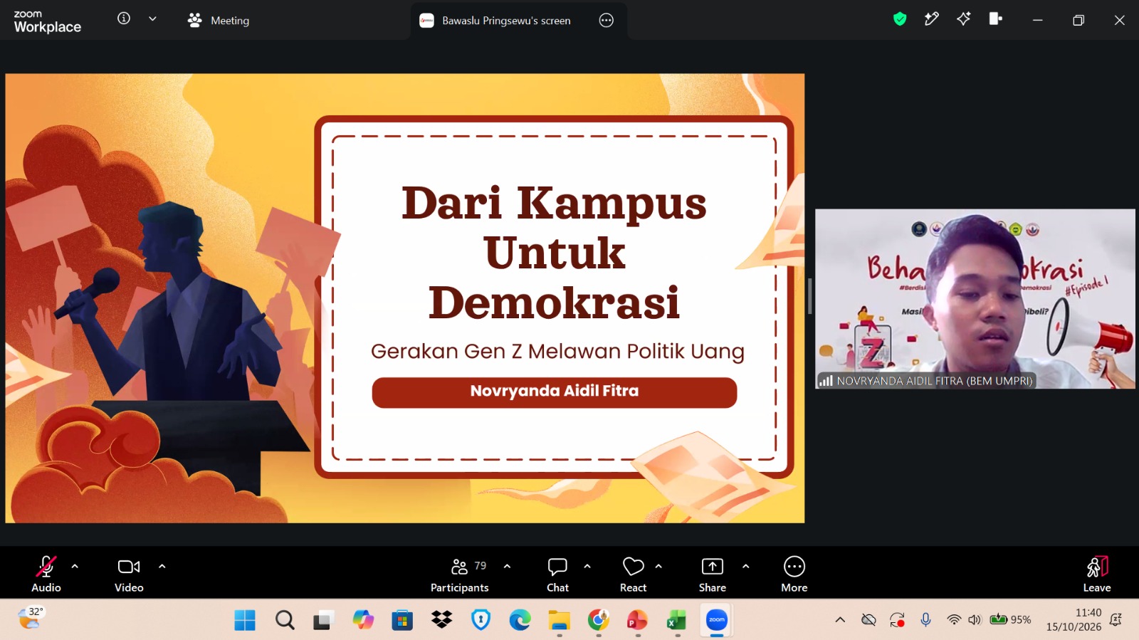 Novryanda Aidil Fitra Ajak Mahasiswa Bangun Gerakan Kampus Antipolitik Uang