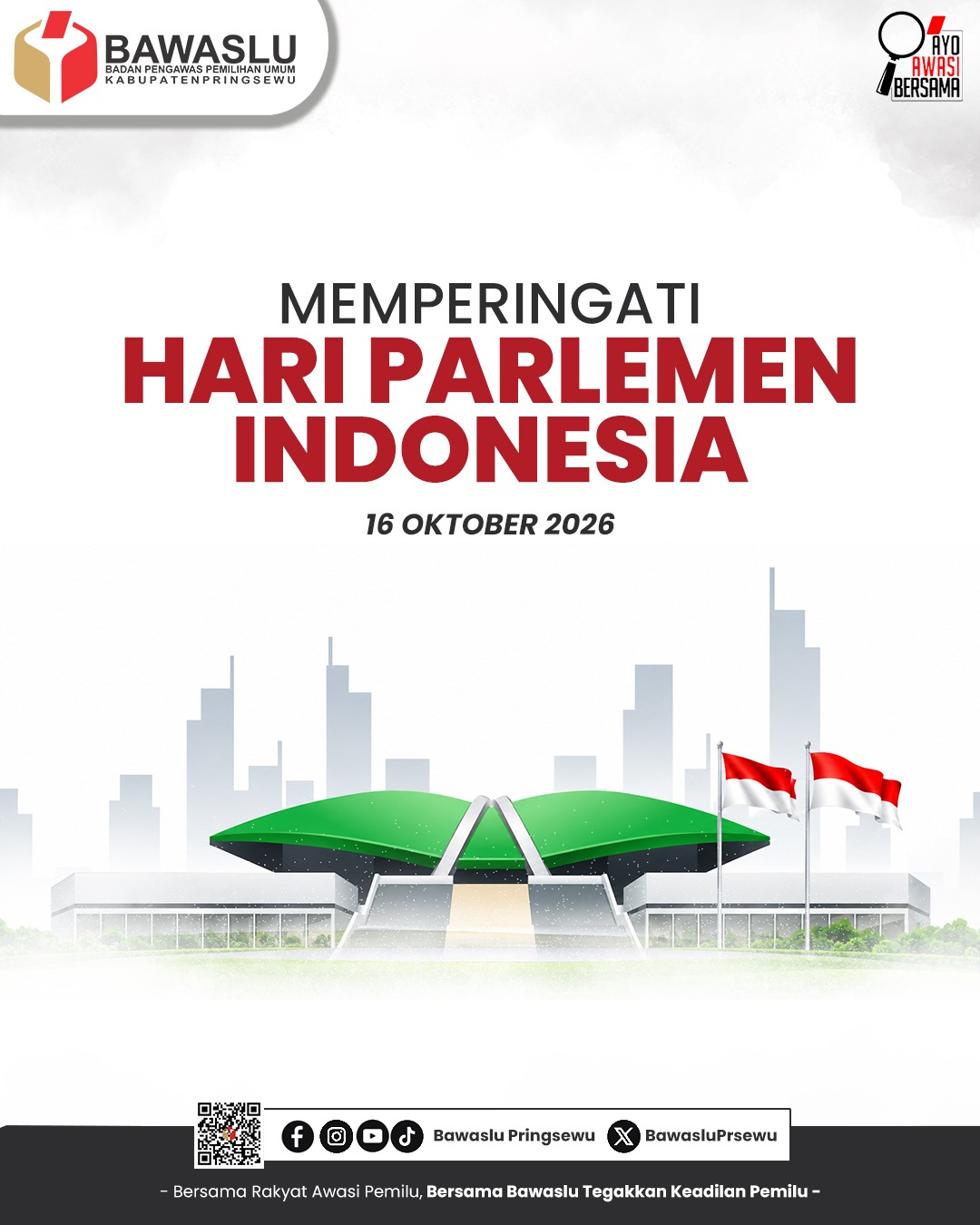 Bawaslu Pringsewu Peringati Hari Parlemen Indonesia, Tegaskan Pentingnya Suara Rakyat dalam Demokrasi