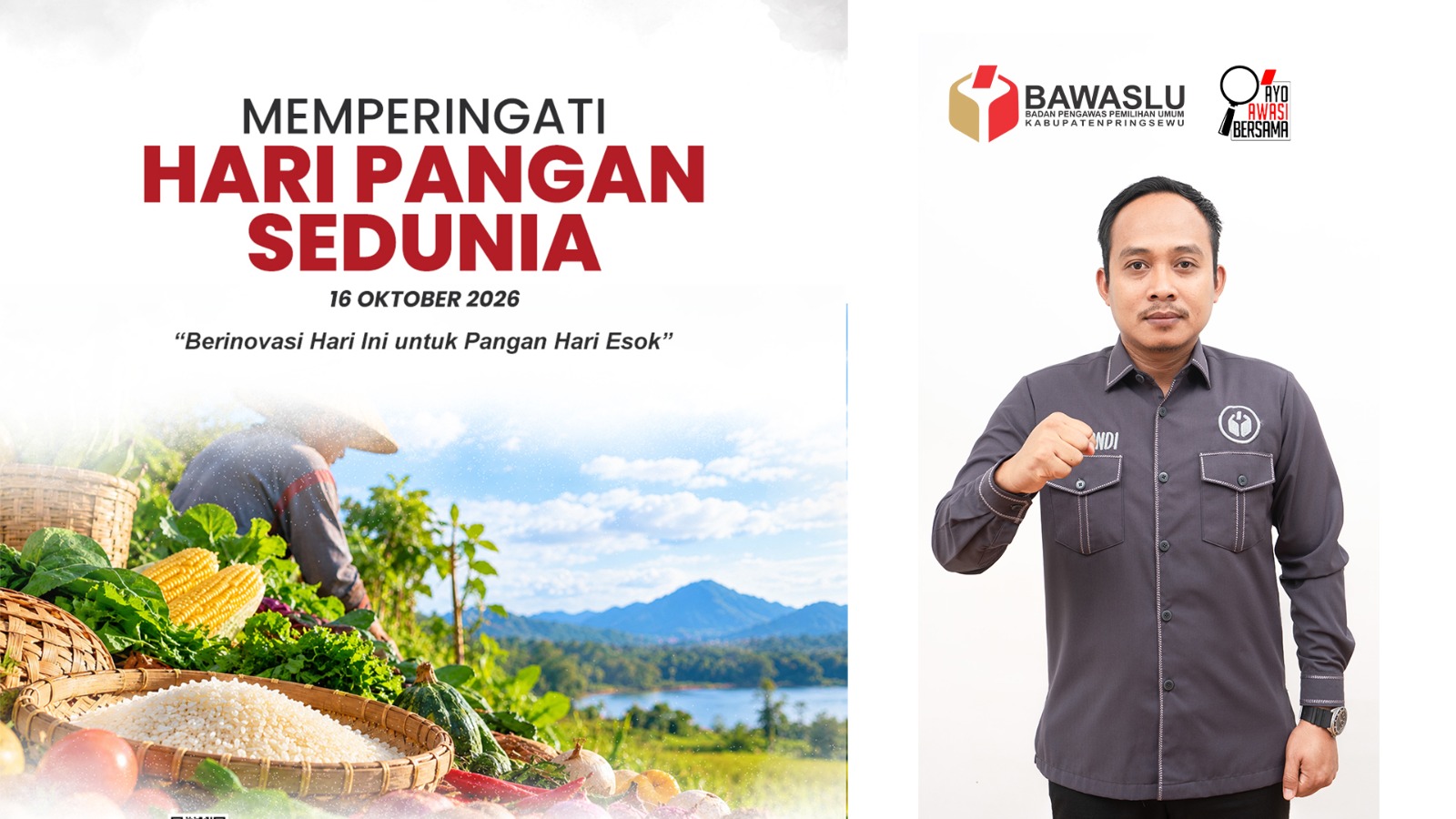 Ketua Bawaslu Pringsewu Suprondi Ajak Masyarakat Berinovasi untuk Ketahanan Pangan pada Hari Pangan Sedunia 2026