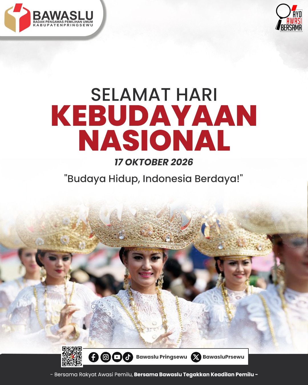 Hari Kebudayaan Nasional, Bawaslu Pringsewu Ajak Masyarakat Jaga Warisan Budaya