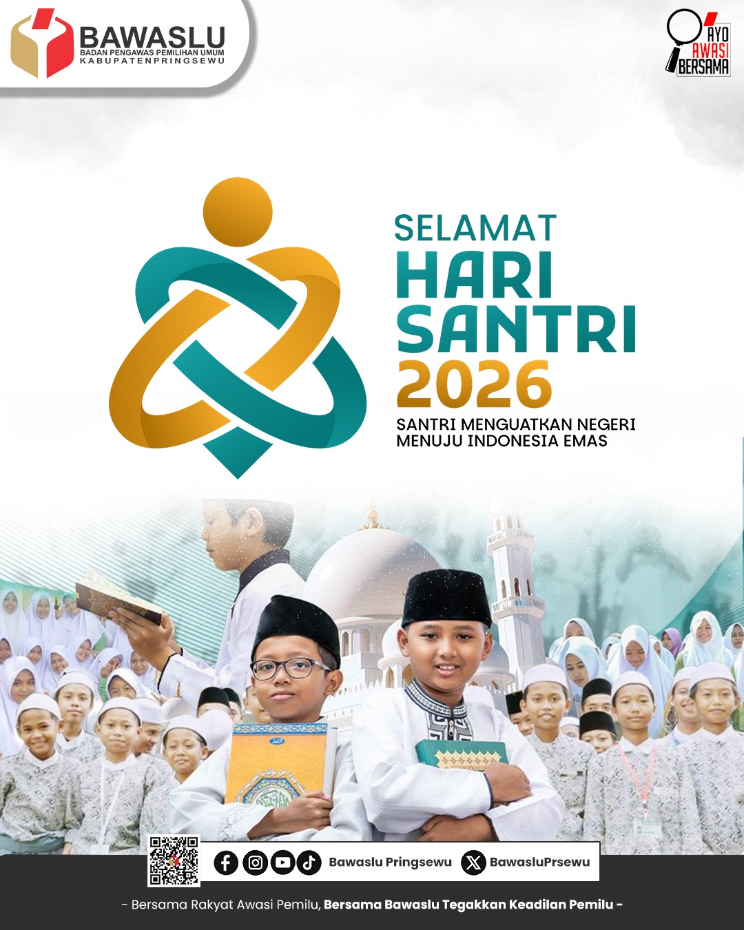 Bawaslu Pringsewu Ucapkan Selamat Hari Santri Nasional 2026, Teguhkan Semangat Pengabdian untuk Negeri