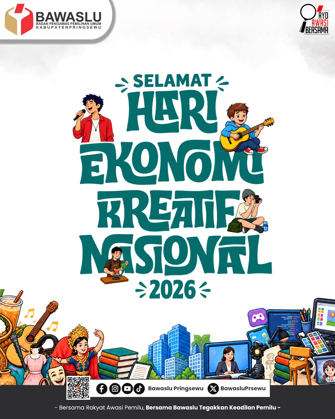 Bawaslu Pringsewu Ucapkan Selamat Hari Ekonomi Kreatif Nasional 2026