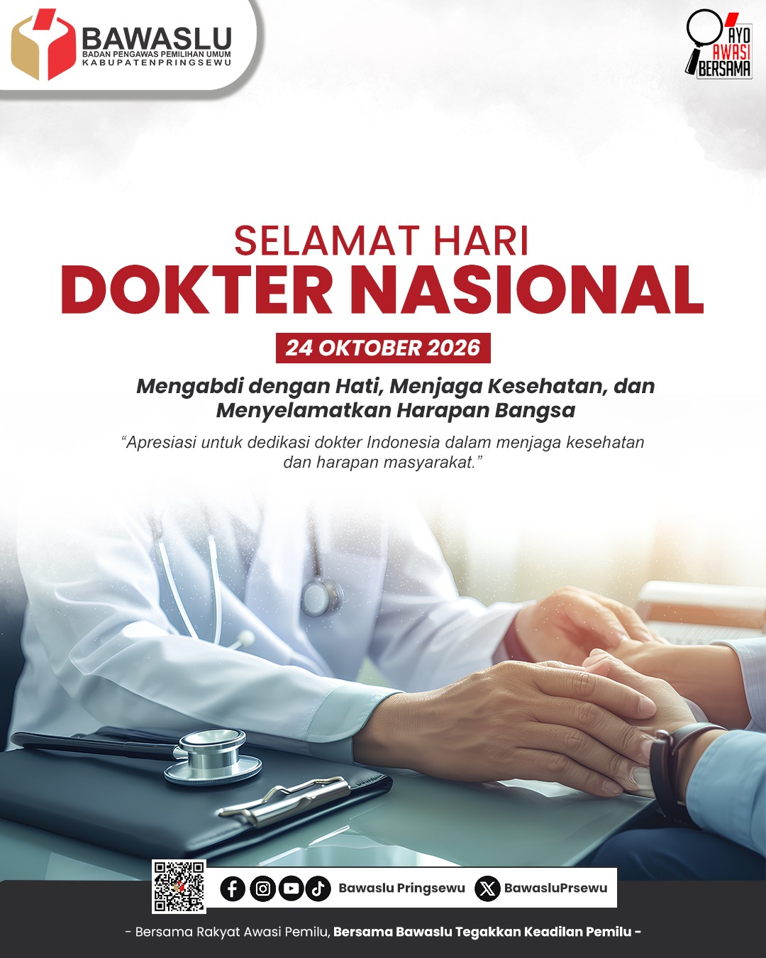 Bawaslu Pringsewu Ucapkan Selamat Hari Dokter Nasional 2026, Apresiasi Dedikasi Para Pejuang Kesehatan