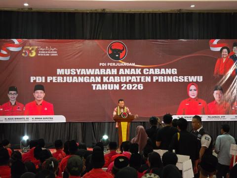 Bawaslu Pringsewu Hadiri Munsancab PDI Perjuangan