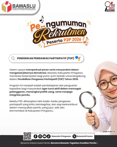 PENGUMUMAN REKRUTMEN P2P
