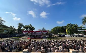 BAWASLU PRINGSEWU GELAR APEL MASA TENANG PEMILU TAHUN 2024 DI KABUPATEN PRINGSEWU