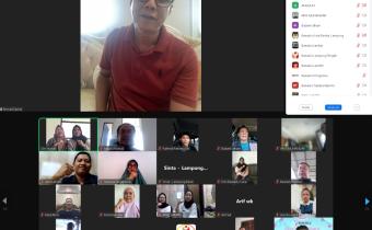 Foto Saat Bawaslu Pringsewu mengikuti Rapat Evaluasi Publikasi Media Sosial dan Pemberitaan Bawaslu Kabupaten/Kota se-Provinsi Lampung