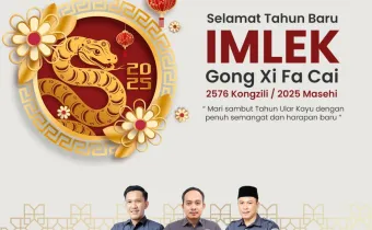 Badan Pengawas Pemilihan Umum (Bawaslu) Kabupaten Pringsewu menyampaikan ucapan Selamat Tahun Baru Imlek 2025, Gong Xi Fa Cai 