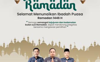 Badan Pengawas Pemilihan Umum (Bawaslu) Kabupaten Pringsewu menyampaikan ucapan selamat menunaikan ibadah puasa Ramadan 1446 Hijriah kepada seluruh umat Islam, khususnya masyarakat Kabupaten Pringsewu.