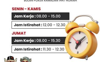 PENGUMUMAN PENYESUAIAN JAM KERJA BAWASLU KABUPATEN PRINGSEWU SELAMA BULAN PUASA RAMADAN 1447 HIJRIAH