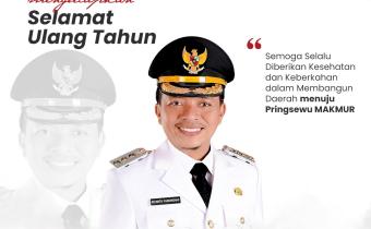 Bawaslu Kabupaten Pringsewu Ucapkan Selamat Ulang Tahun kepada Bupati H. Riyanto Pamungkas