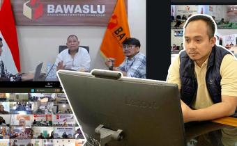 Konsolidasi Demokrasi Perkuat Penyelenggaraan Pemilu di Luar Tahapan, Bawaslu Pringsewu Ikuti Rapat Pembahasan Pelaporan 